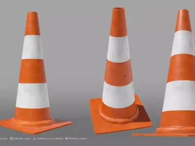 Traffic Cone - 4k Texture 3D model