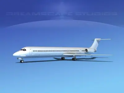 McDonnell Douglas MD-88 LP SS Low-poly 3D model
