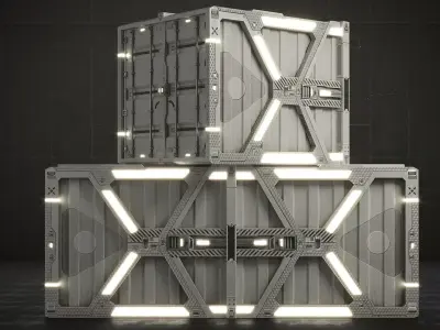 Sci-fi Container v1 Low-poly 3D model
