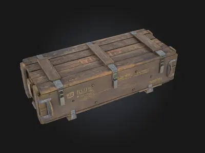 Wooden Ammunition Crate  Battle Ready Storage with Authentic  3D model