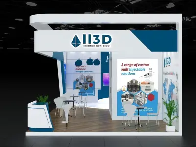 Exhibition Stand Stall Two Side Open 11X5 3D model
