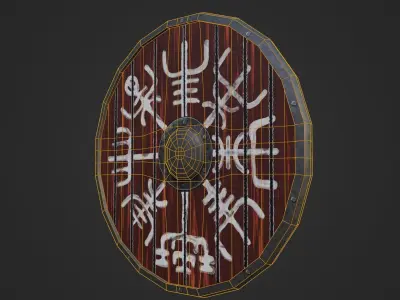 Viking Shield with Runes Print Free low-poly 3D model