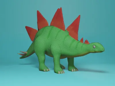 Cartoony Dinosaur Low-poly 3D model