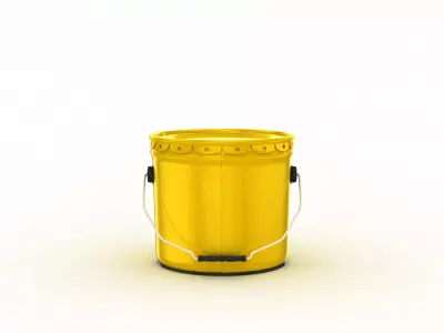 Metal Paint  Bucket 3 Gallon Mockup 3D model 3D model