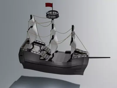 Low-Poly Pirate Ship Low-poly 3D model