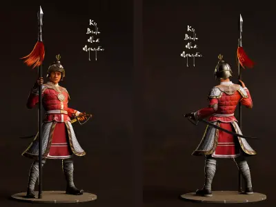  Armor Design Historical Horse Guard Outfit Viet Nam Low-poly 3D model