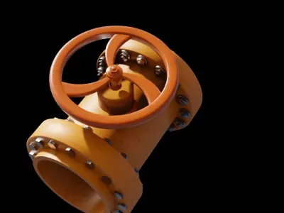 Industrial valve 3D model Low-poly 3D model purchase