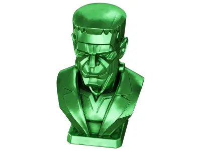 Metal bust of Frankenstein 3D model purchase