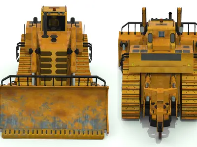 Bulldozer Low-poly 3D model