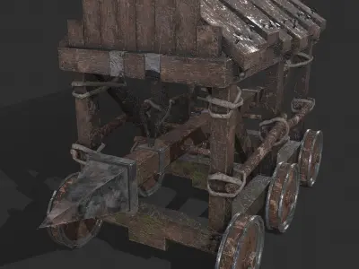 War Mechanism Battering Ram Low-poly 3D model