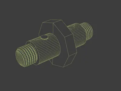 Thread Bearing Shaft Low-poly 3D model