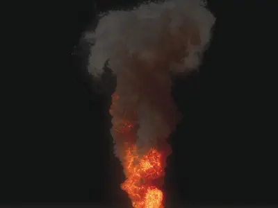 Big Oil Fire Animation 3D model