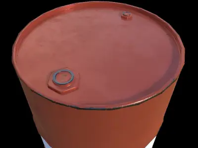 Flammable Liquid Barrel Low-poly 3D model