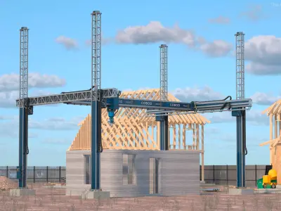 Building Module with Construction Printer 3D model