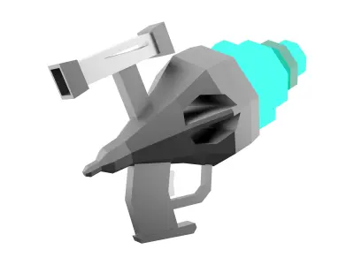 3d Futuristic Sci-Fi Assault Pistol low-poly icon 3D model