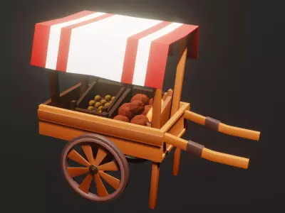 Fruit Cart 3D Model Free 3D model