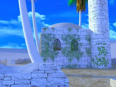 The Desert Mosque Low-poly 3D model
