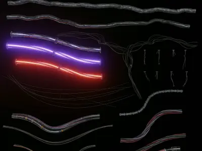 Procedural Cables Low-poly 3D model