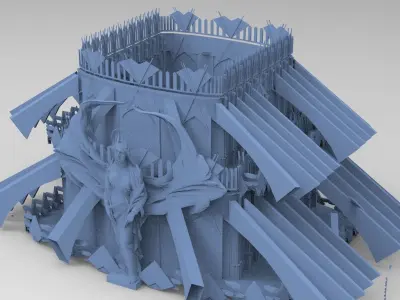 King Arthur Cathedral Ship fantasy centre   3D model