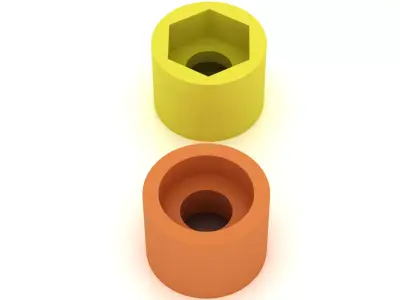 Hex  Round Insert Bushing  Parametric 3D Printable  3D print model
