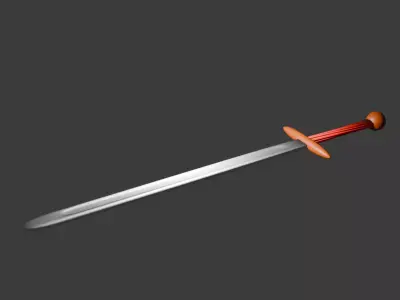 Stylized Fantasy Sword Game-Ready Low Poly 3D model
