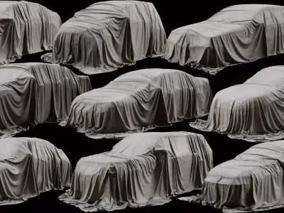 Standart Car Covers Collection Low-Poly Low-poly 3D model