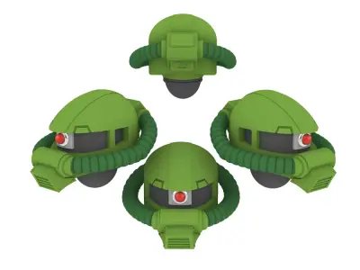 Clan Gunpla V10 Zaku II Helmets 3D print model