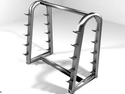 Exercise Storage Barbell Rack 3D model