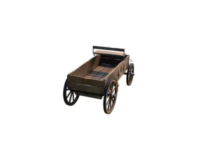 Western Chariot Free low-poly 3D model