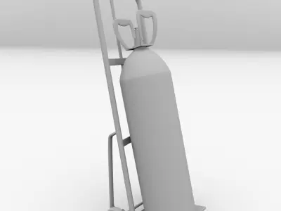 Gas Cylinder on Handtruck 3D model