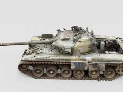 Russian T-72 tank destroyed by Ukrainian army 3D model order