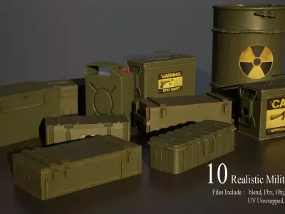 Military Crates Game Ready Low-poly 3D model