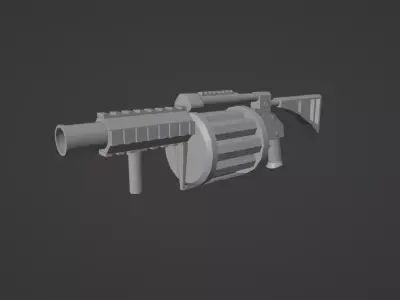 Low-poly Grenade launcher Low-poly 3D model