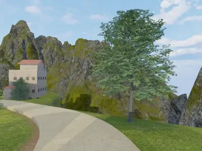 Cliffside Village 3D model