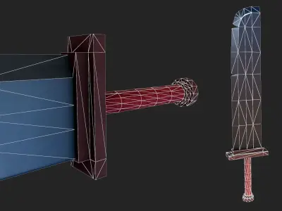 Stylised Sword Free low-poly 3D model