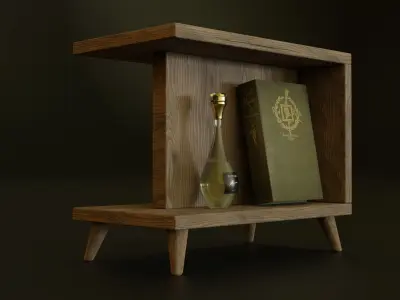 Modern Book SHelf Free 3D model