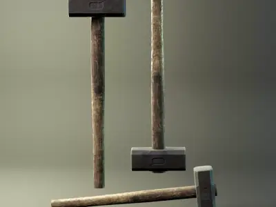 Low Poly Hammer Low-poly 3D model
