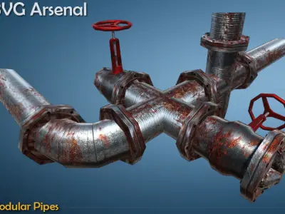 Modular Pipes - HQ Low-poly 3D model