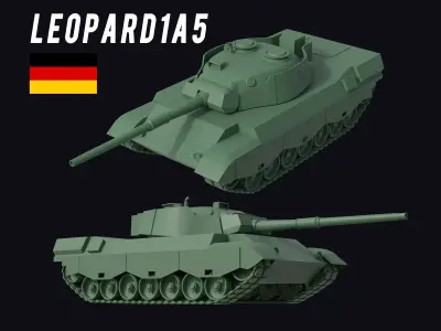 Leopard1A5 MBT but its Low poly  3D model
