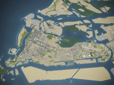 Abu Dhabi and Dubai - 2 cities 3D model