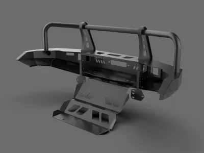 Off-Road Front Metal Bumper Low-poly 3D model