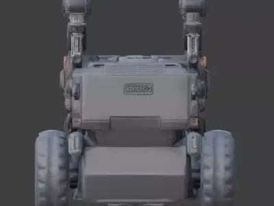 Cyberpunk Industrial Utility Vehicle 3D Model Low-poly 3D model purchase
