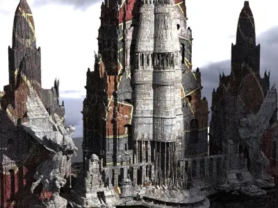 Red Angel Portal Tower Kit bash 2 3D model