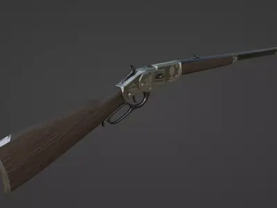 1873 Winchester Rifle Low-poly 3D model