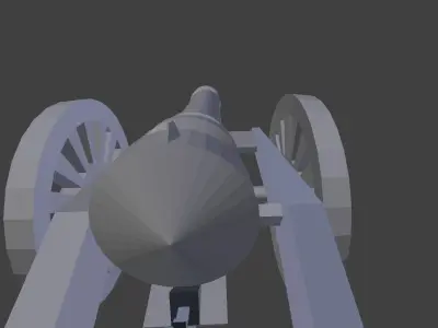 18th Century Field cannon Free low-poly 3D model