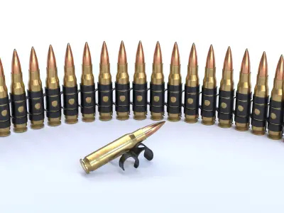 Linked  Ammo Nato Belt Low-poly 3D model