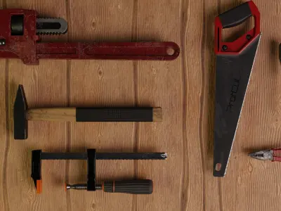 Work Tools Low-poly 3D model