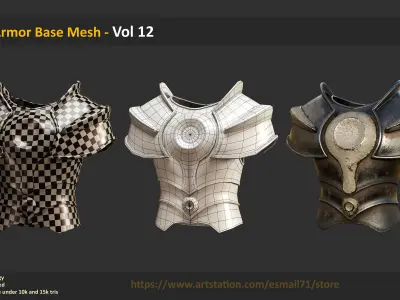 30 Armor Base Mesh - Vol 12 Low-poly 3D model