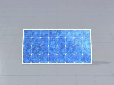 Solar module version 3 2x4m tilt angle 40 degrees without stand Low-poly 3D model