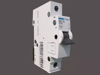 Hager 1-pole circuit breaker 3D model